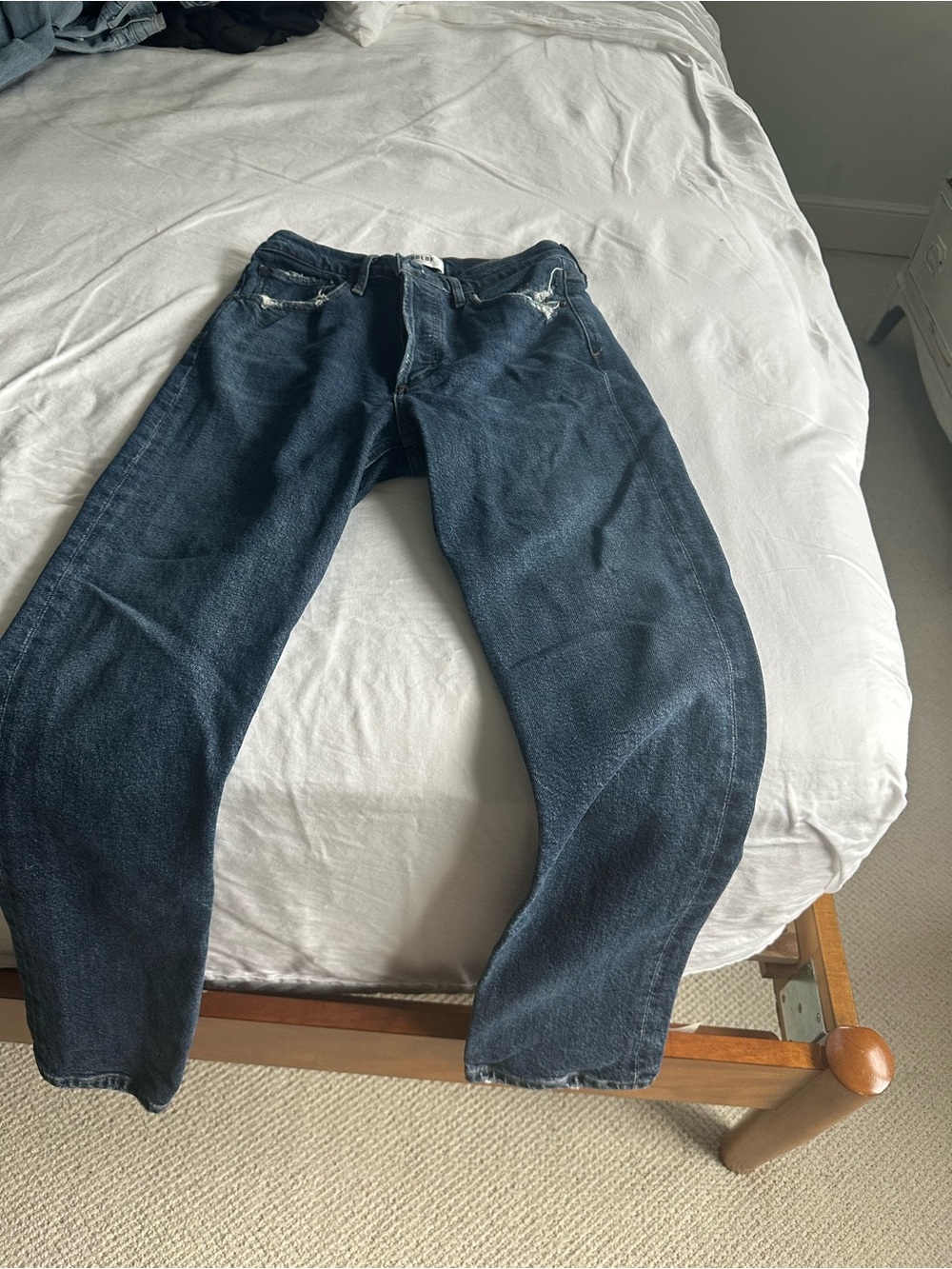 Agolde Dark Indigo Relaxed Straight Jeans